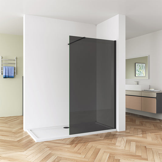 Walk In Shower screen, Dark Grey 8mm easy clean Glass, NANO Panel, Wet Room AICA shower enclosure, 1900