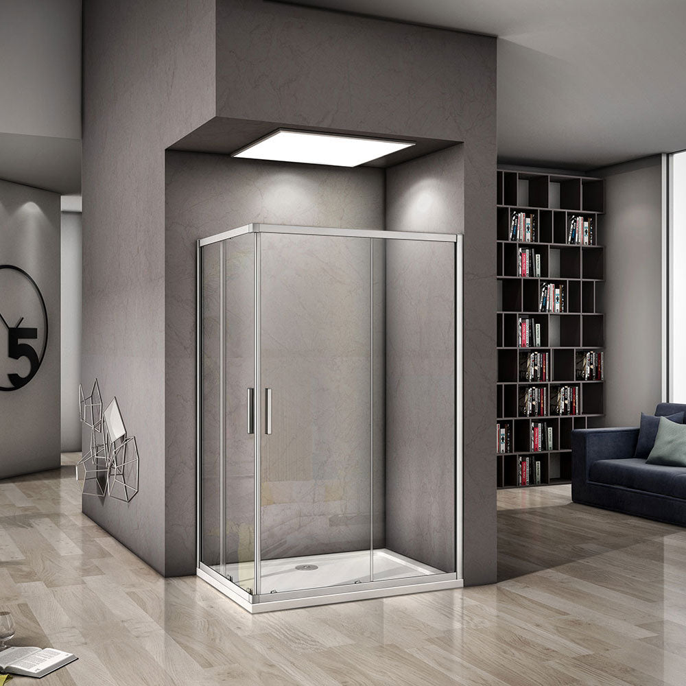 corner entry, sliding shower cubicle,Tray 1850 Double Doors
