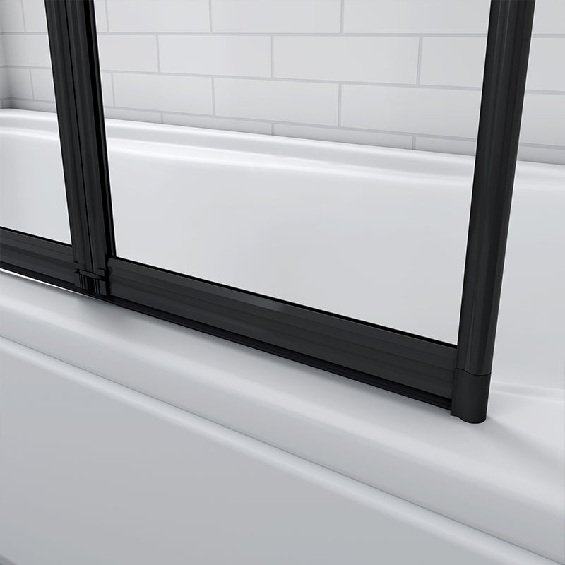 4/5 Fold Bath Shower Screen Panel Black frame 90/100/120cm