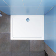 AICA shower enclosure, AICA shower door, slimline 30 Rectangle Square White Stone Tray with Waste Trap