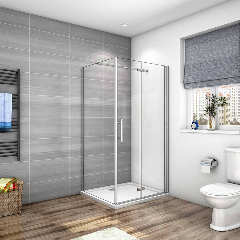 Bi fold Shower Enclosure Pivot Shower Door Side Panel Tray