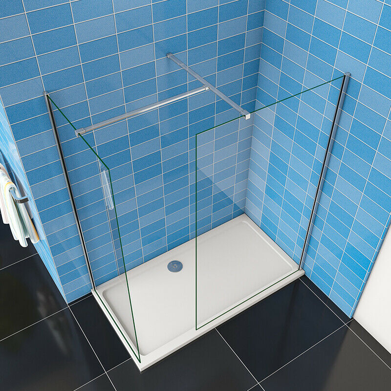 Walk in AICA shower enclosure, Wet Room 8 Shower screen, EASY CLEAN NANO Glass 1900