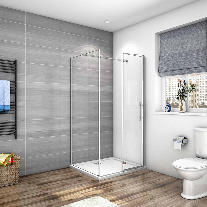 Bi fold Shower Enclosure Pivot Shower Door Side Panel Tray