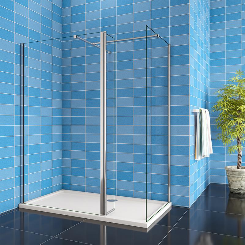 100 - 140cm Walk in 8mm shower screen EasyClean Glass