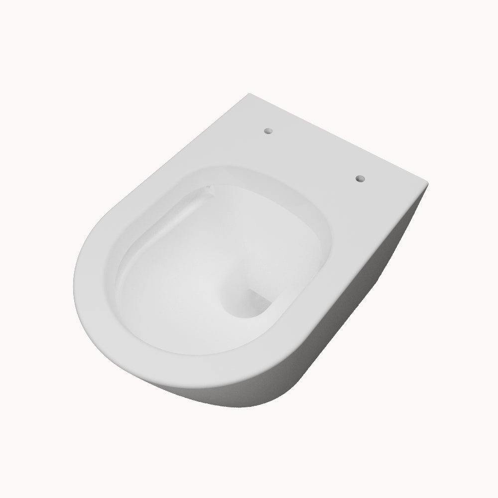 AICA Bathroom Rimless Wall Hung Toilet Soft Close Seat WC White Cerami