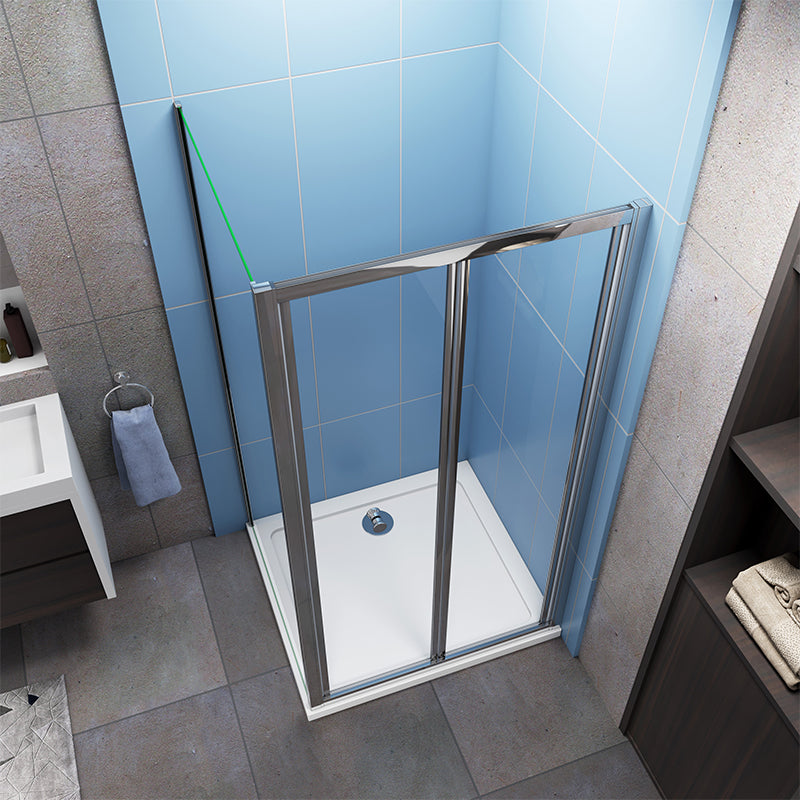 Bi fold Shower Rectangle Enclosures 185CM Shower Stone tray Optional