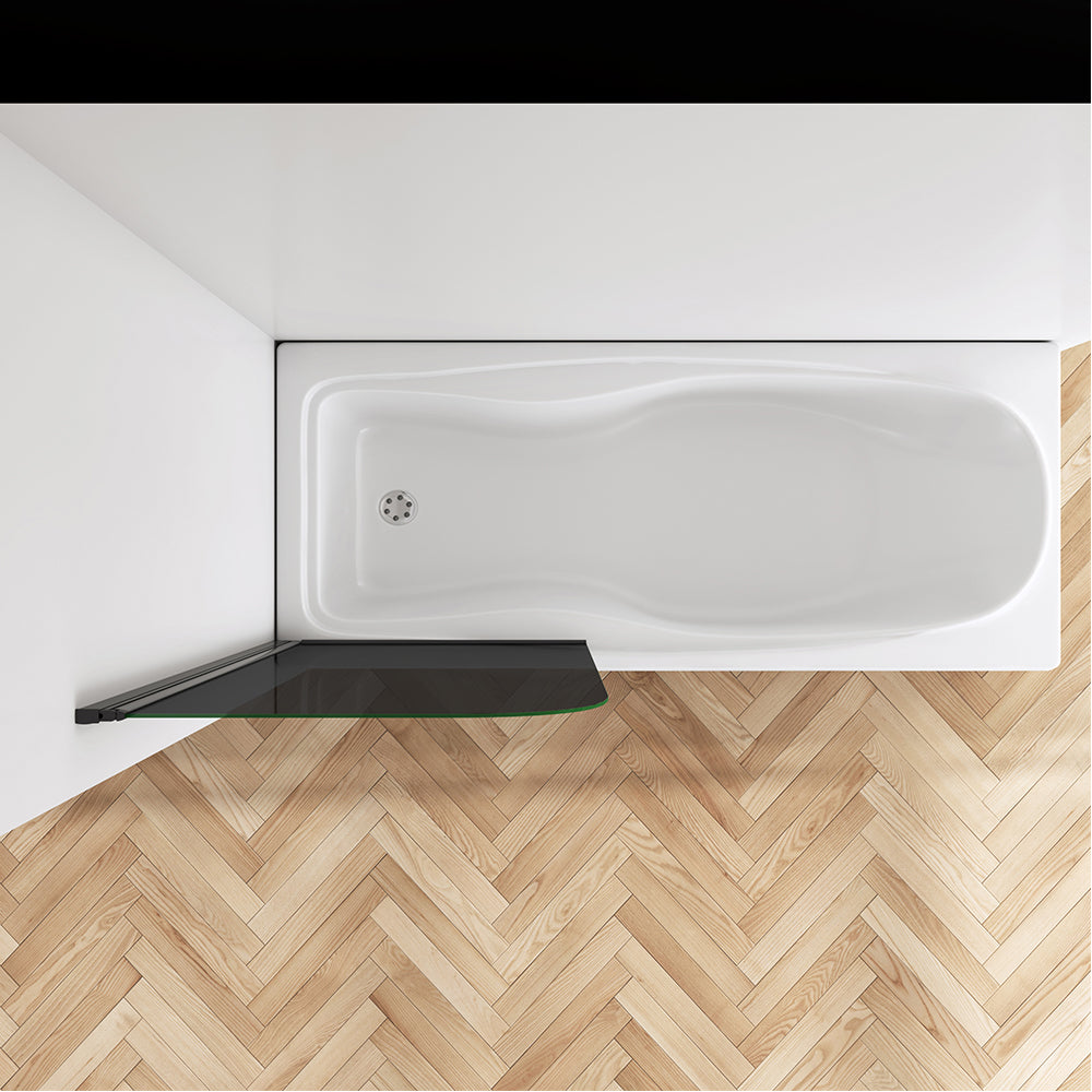 800x1400mm Bath Shower Screen Pivot Grey Tempered Glass Panel