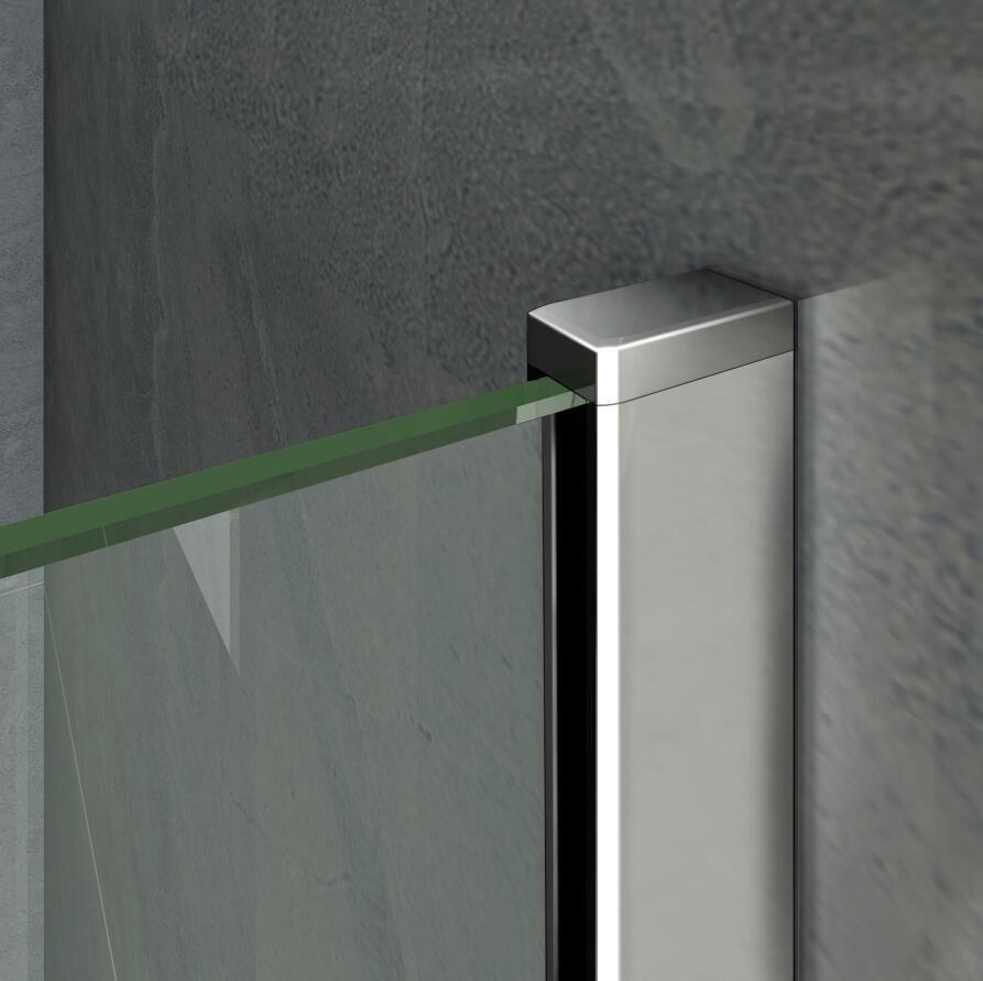 Folding Bath Shower Screen 3 Fold 100x140CM Tempered Glass