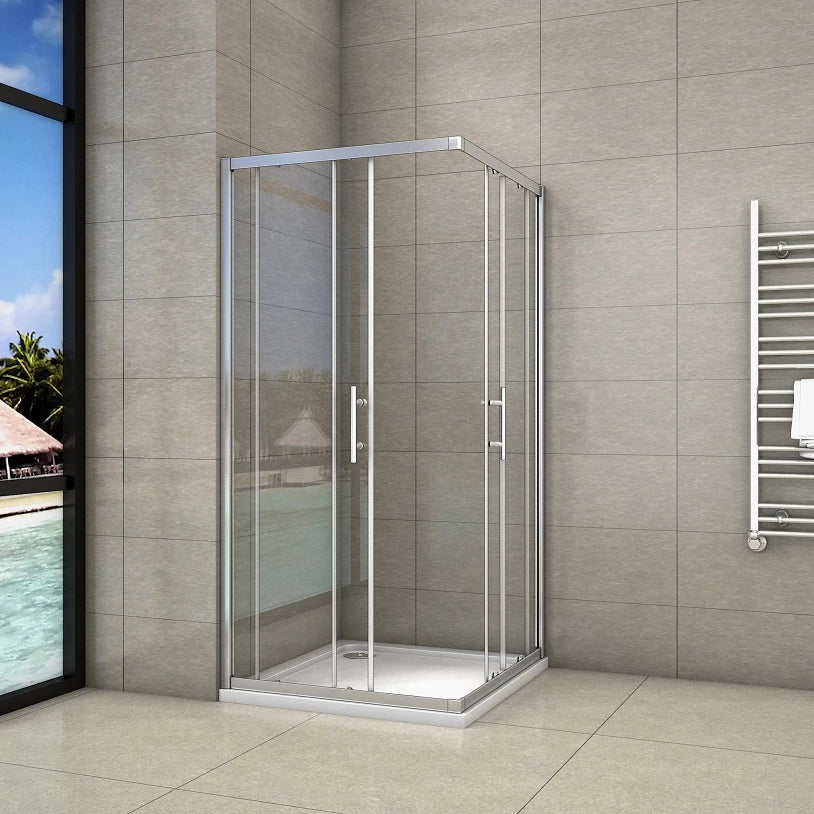 Corner Entry Shower Enclosure Cubicle Double Sliding Shower Door