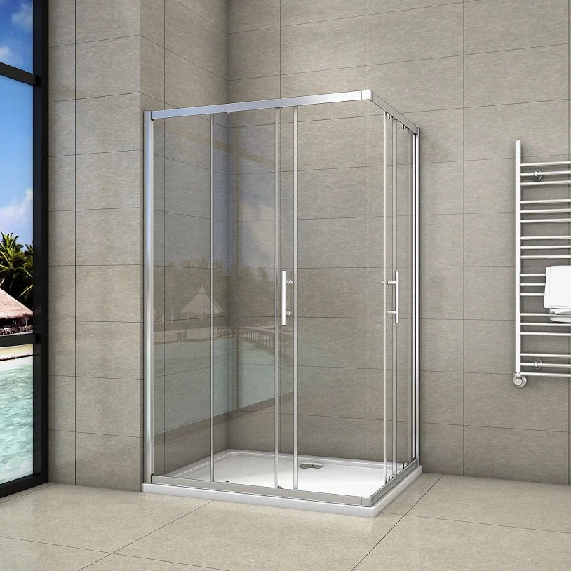 Corner Entry Shower Enclosure Cubicle Double Sliding Shower Door