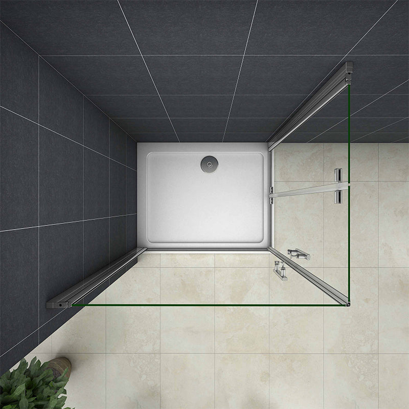 Frameless Pivot Bi fold Shower Enclosures corner entry