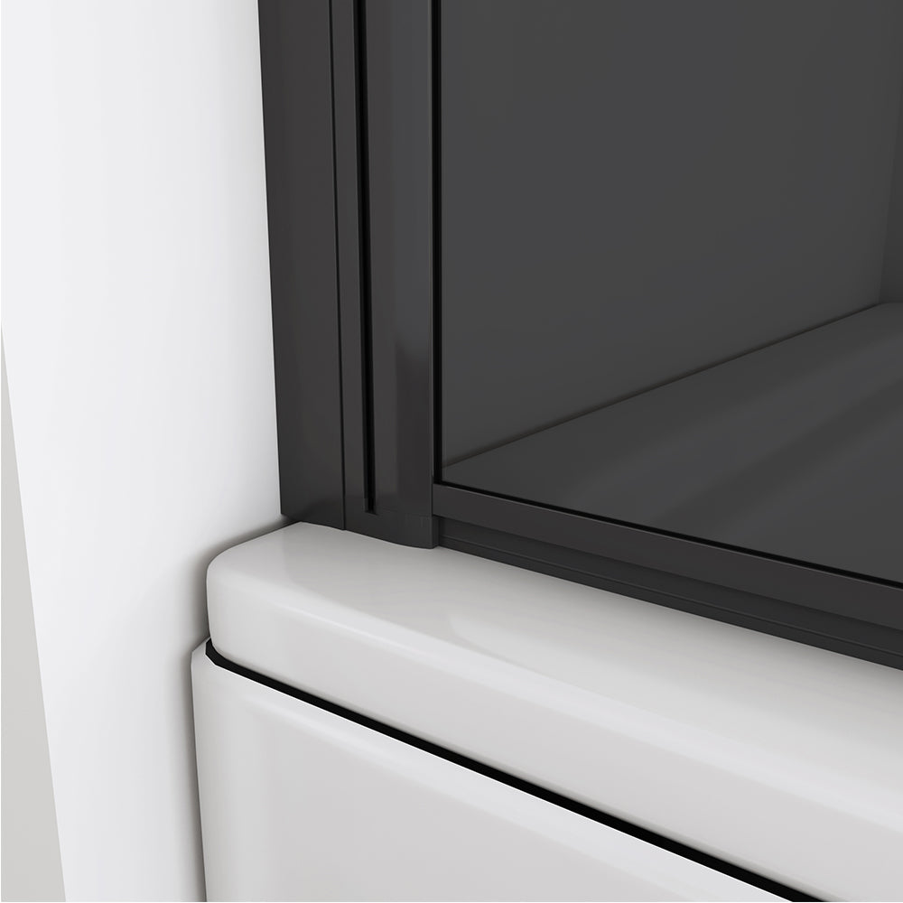 800x1400mm Bath Shower Screen Pivot Grey Tempered Glass Panel