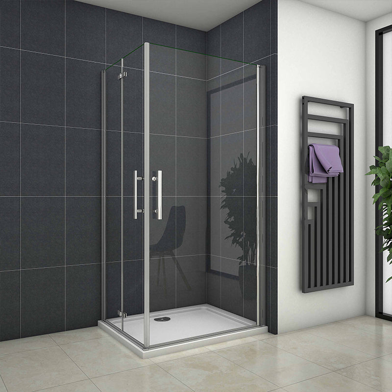 Frameless Pivot Bi fold Shower Enclosures corner entry