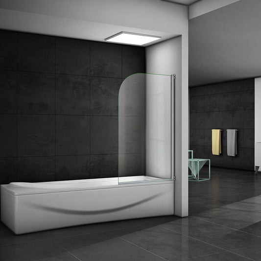 800 Chrome Pivot bath Shower screen,