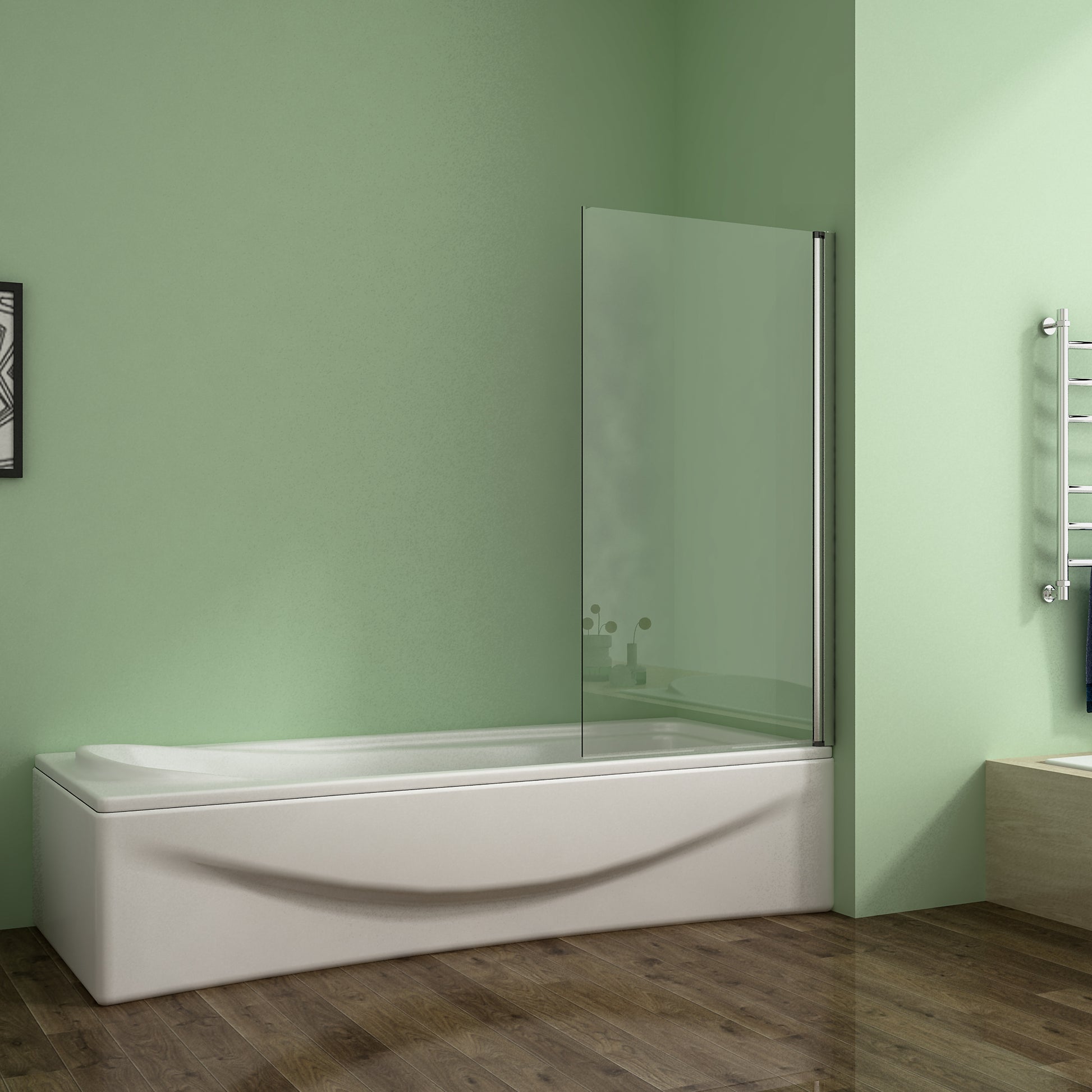 800x1400 Chrome 180 degrees Pivot Shower Bath Screen Glass Door