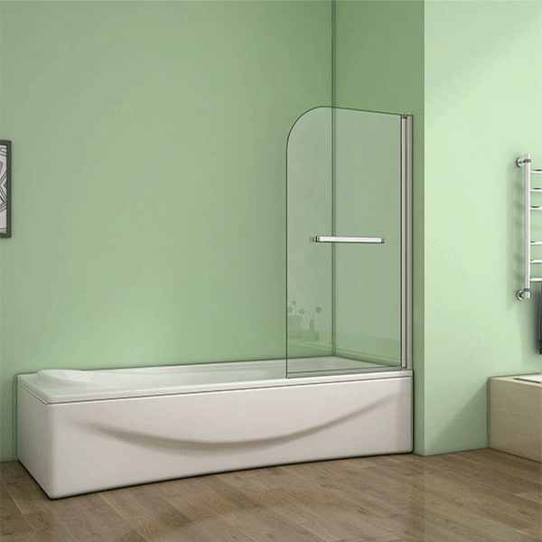 180?? Pivot Bath Screen 800 degree clear Glass Over Bath AICA shower door, Screen Panel, with Towel Rail Rack