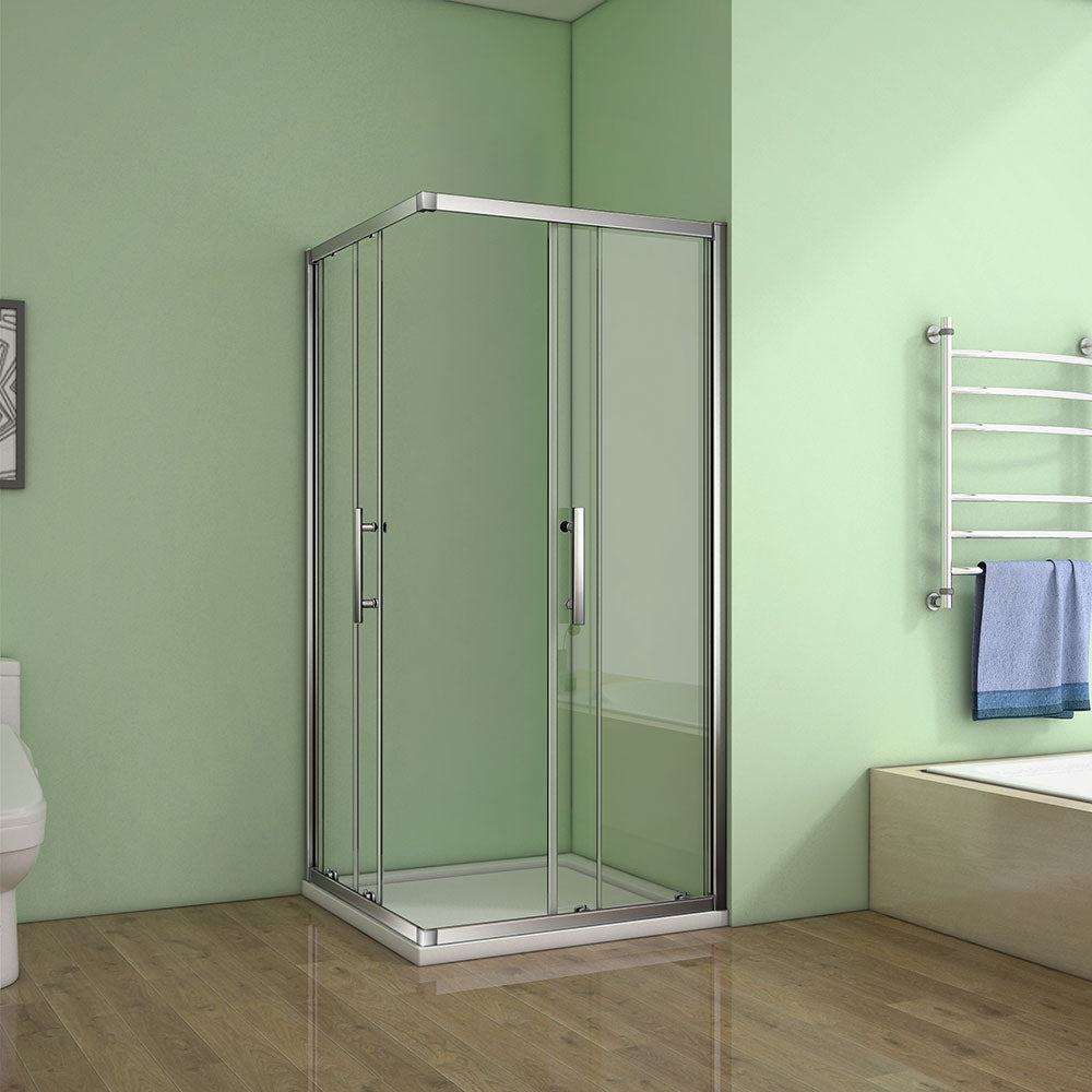 Corner entry sliding shower Doors cubicle,Tray Optional