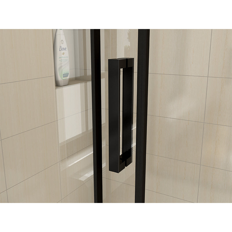 Sliding Shower Enclosure Shower Door NANO Glass 8mm Black Frame