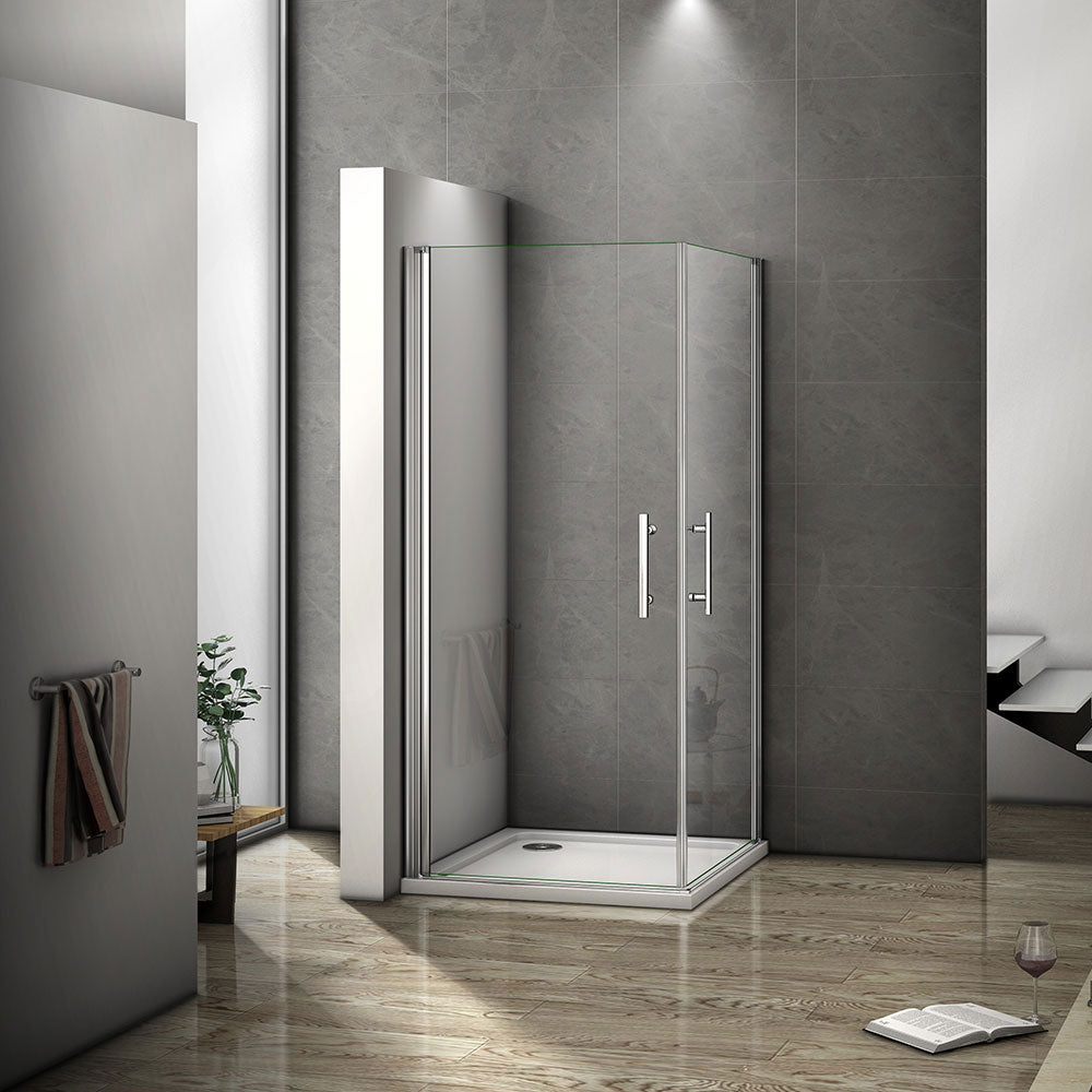 Frameless double door Corner Entry Enclosures shower tray