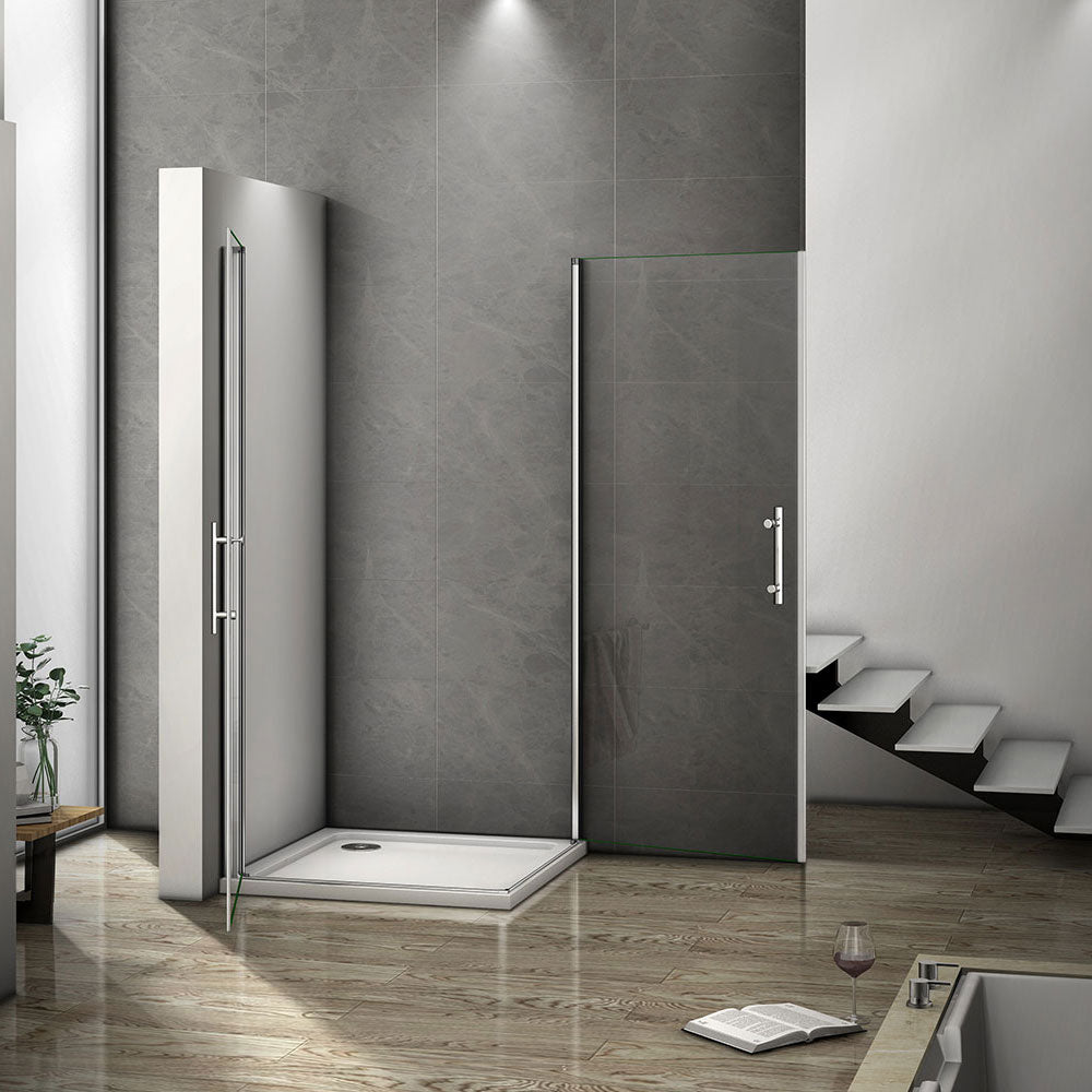 Frameless double door Corner Entry Enclosures shower tray