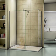 Walk in EASY CLEAN Shower screen, Two Chrome 8mm 1950 ,700-1400