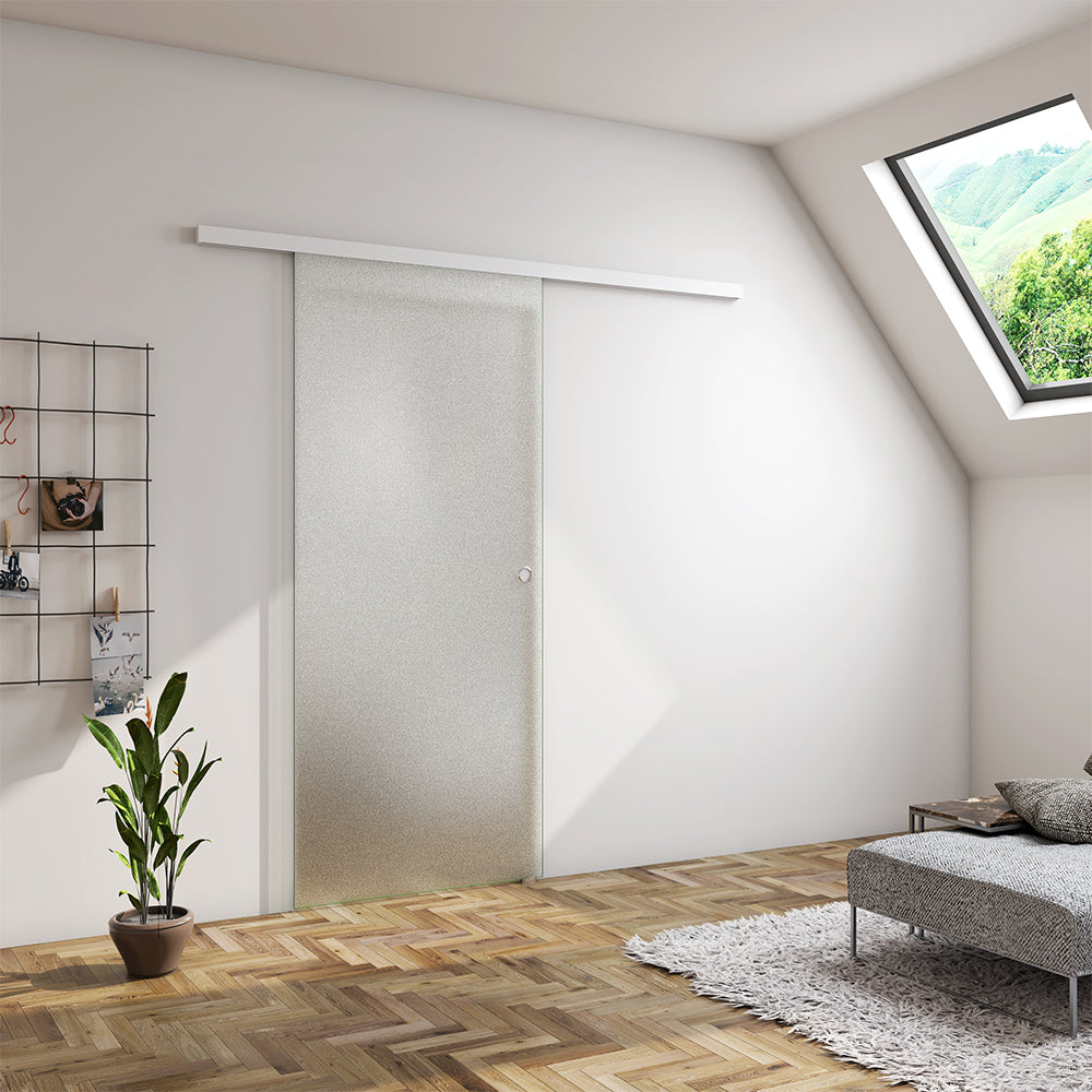 Soft close Sliding Glass Door Indoor 8mm Tempered Glass Frosted Glass