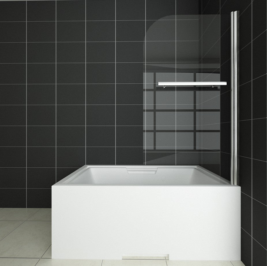 800mm Pivot Shower Bath Screen Easy with Towel Rail Clearance