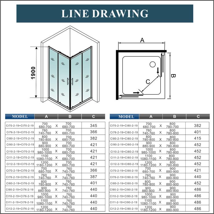 Corner Entry Shower Enclosure Sliding Doors Tray Optional
