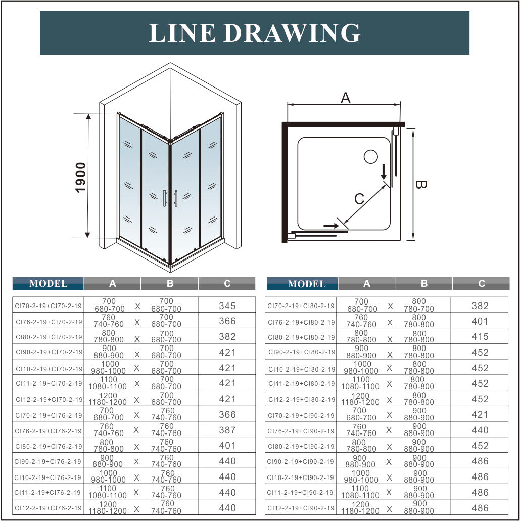 AICA shower enclosure shower door