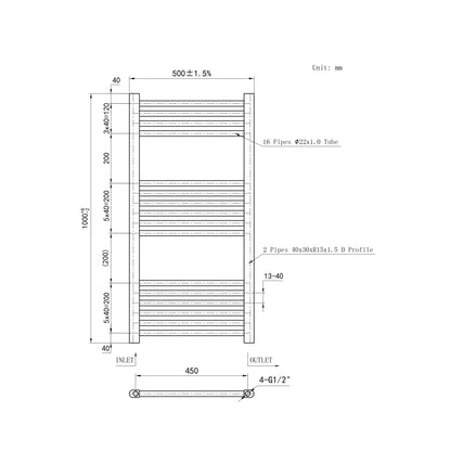 Chrome Bathroom Central Heating Towel Rail Straight Designer Ladder Radiator Warmer