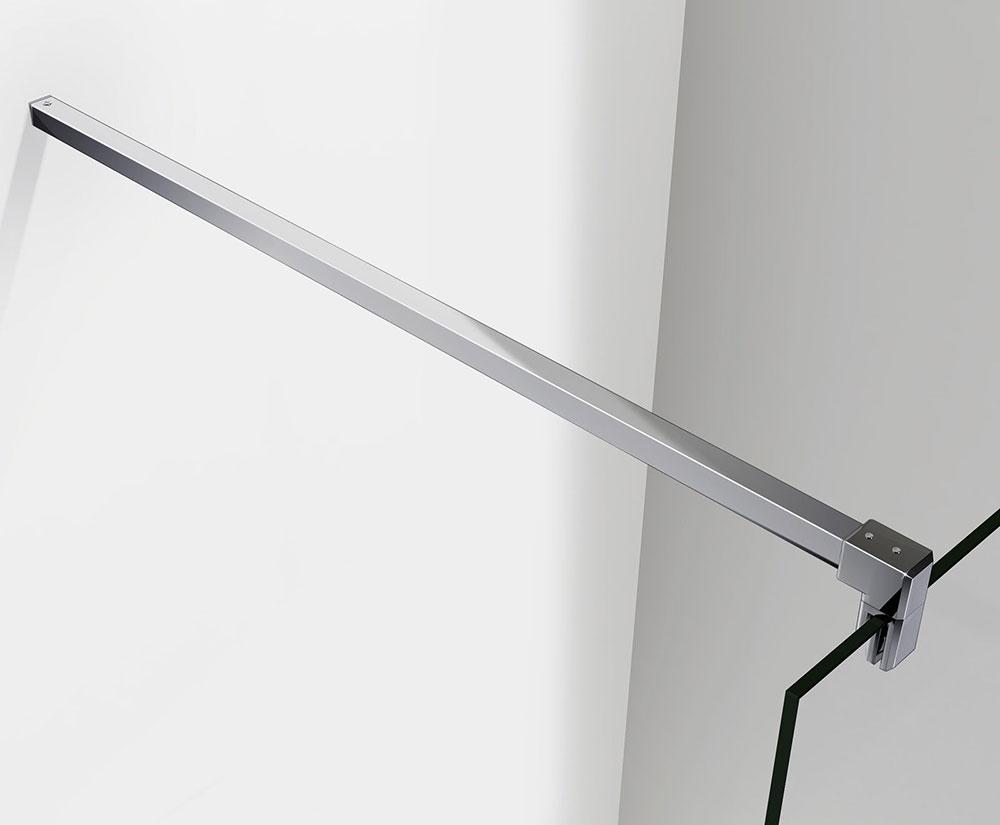 Support bar for wet room screen walk in shower enclosure