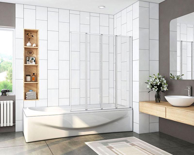 2/4 Panel Folding 180 degrees Shower Bath Screen