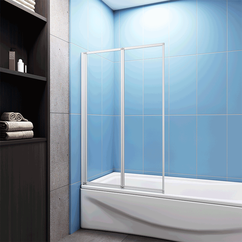 Folding Shower Glass Bath Screen 2-Fold 800x1400