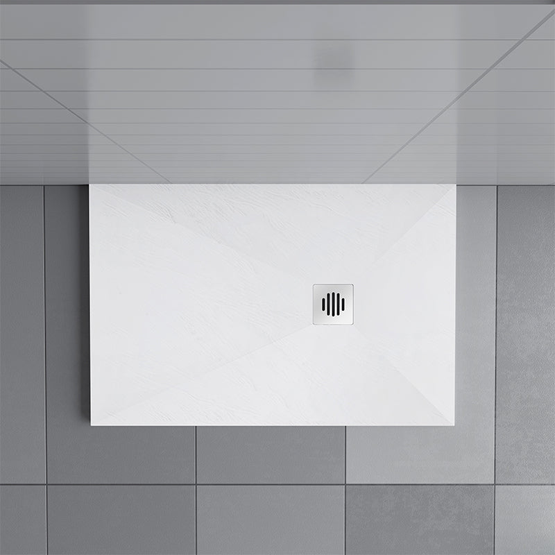 30 AICA shower enclosure, Door Rectangle Square Slate Effect White Shower Stone Tray base