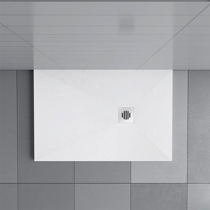 30 AICA shower enclosure, Door Rectangle Square Slate Effect White Shower Stone Tray base