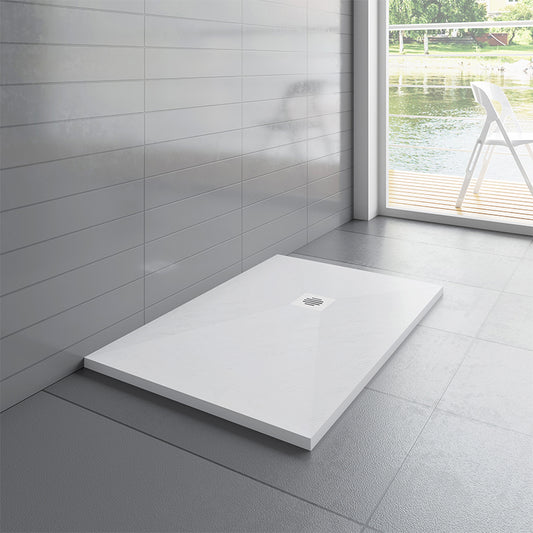 Rectangle Square White Slate Effect Stone Tray 30 AICA shower enclosure, AICA shower door, base