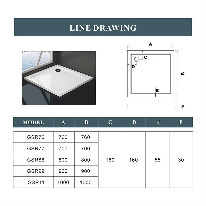 Frameless Pivot Shower Door Hinge Stone Tray