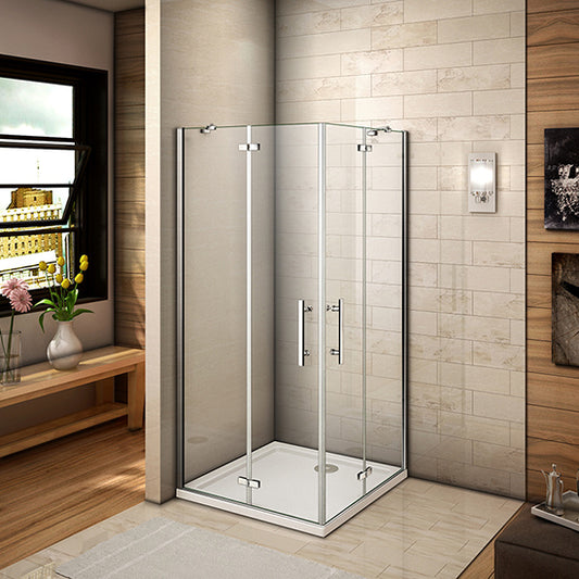 700-1000 hinge Chrome double AICA shower door,s,corner entry, AICA shower enclosures,Tray