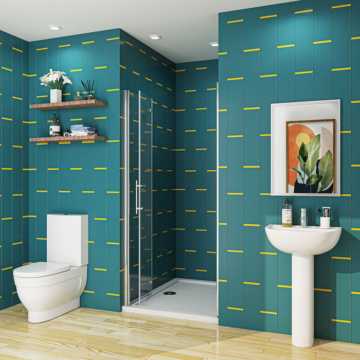 AICA-bathrooms-Frameless-90cm-bi fold-Shower-Hinge-Door-3