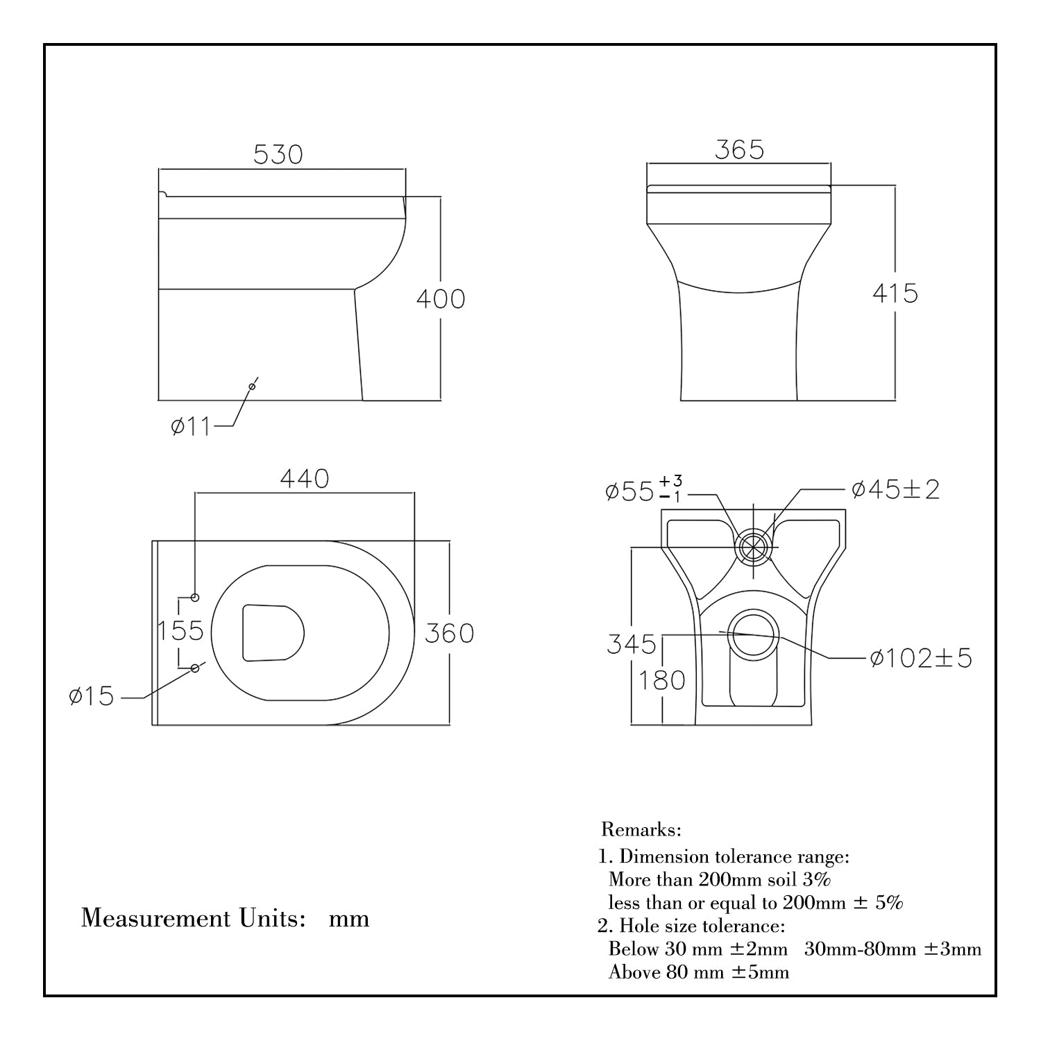 AICA Back To Wall Ceramic Toilet White Soft Close Seat Modern Bathroom