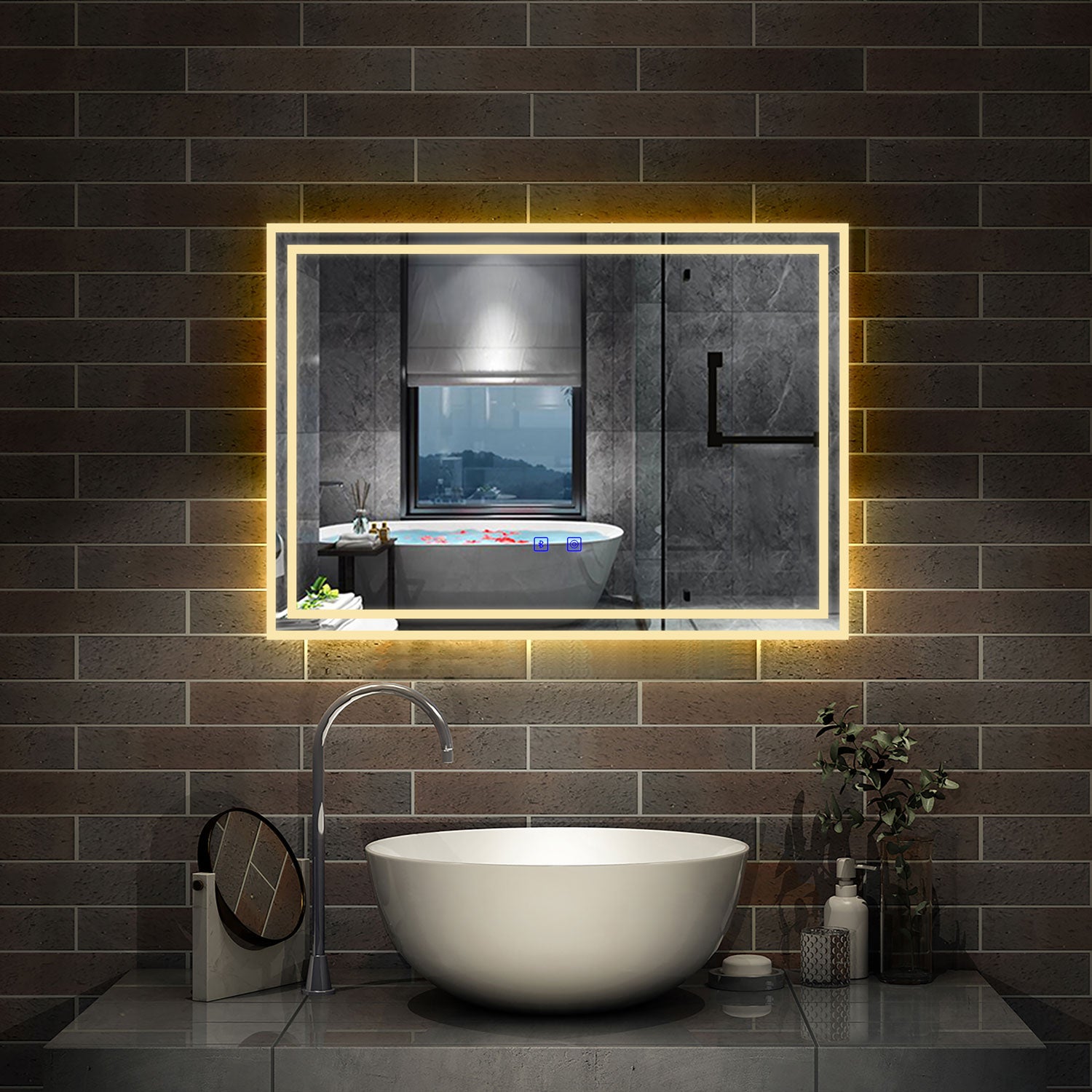 ELEGANT 600 x 600mm Round Led Bathroom Mirror with Bluetooth LED Smart  Mirrors Backlit Illuminated Circular Mirror