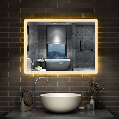 LED Bathroom Mirror with Demister Pad and Bluetooth Speaker 3 Colors Dimming Function