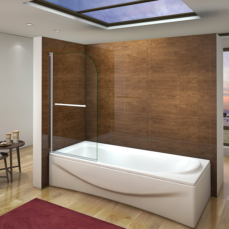 800x1400mm Chrome Pivot bath shower screen,Towel rail