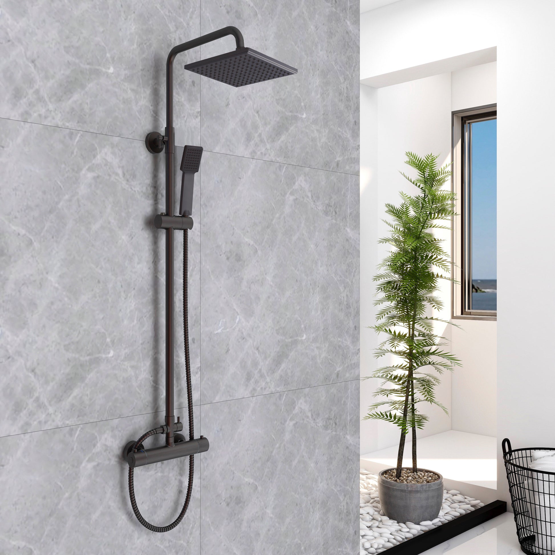 AICA Bathroom Shower Thermostat 38 Degrees Adjustable Shower