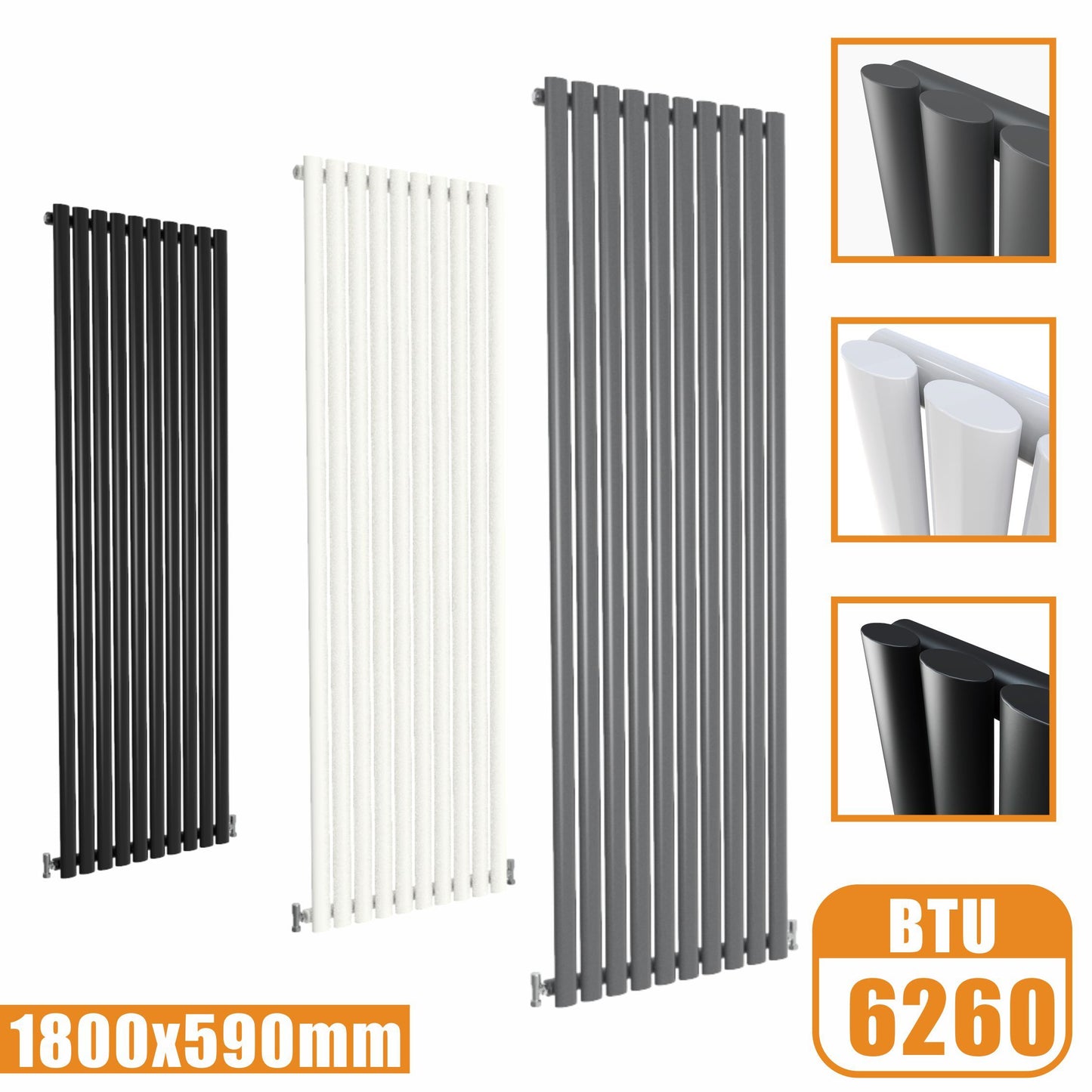 1800x590 vertical,oval column,radiators AICA rads