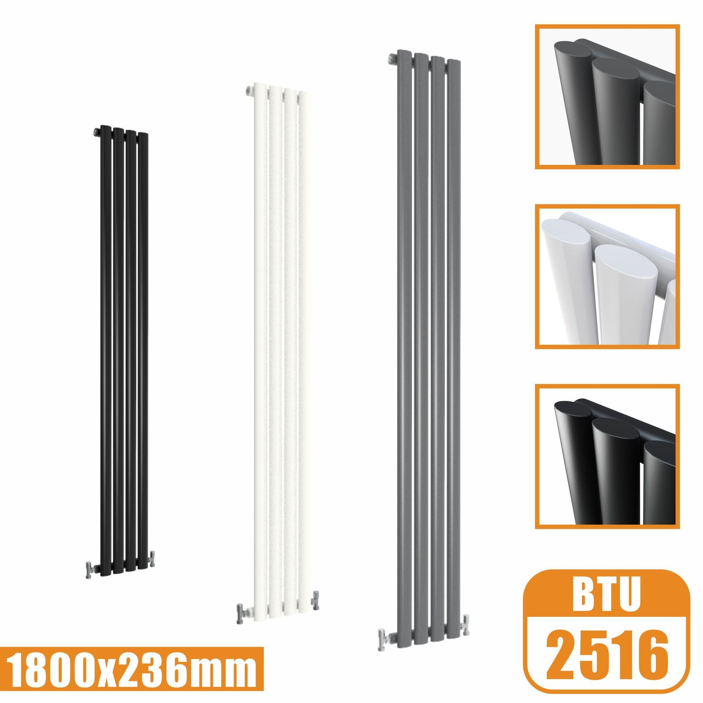 1800x236 vertical,oval column,radiators AICA rads