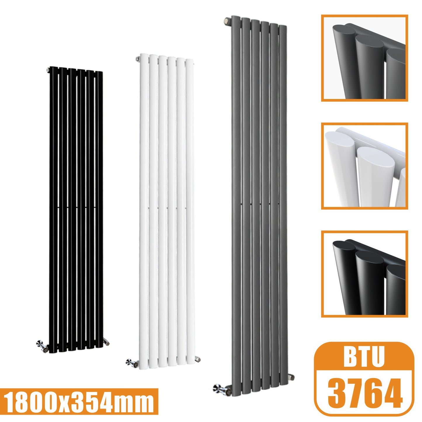 1800x354 vertical,oval column,radiators AICA rads