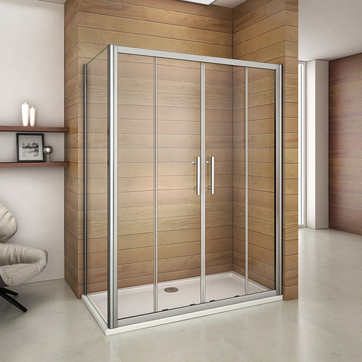 1400-1700 Chrome Double Door Sliding AICA shower enclosure,Tray