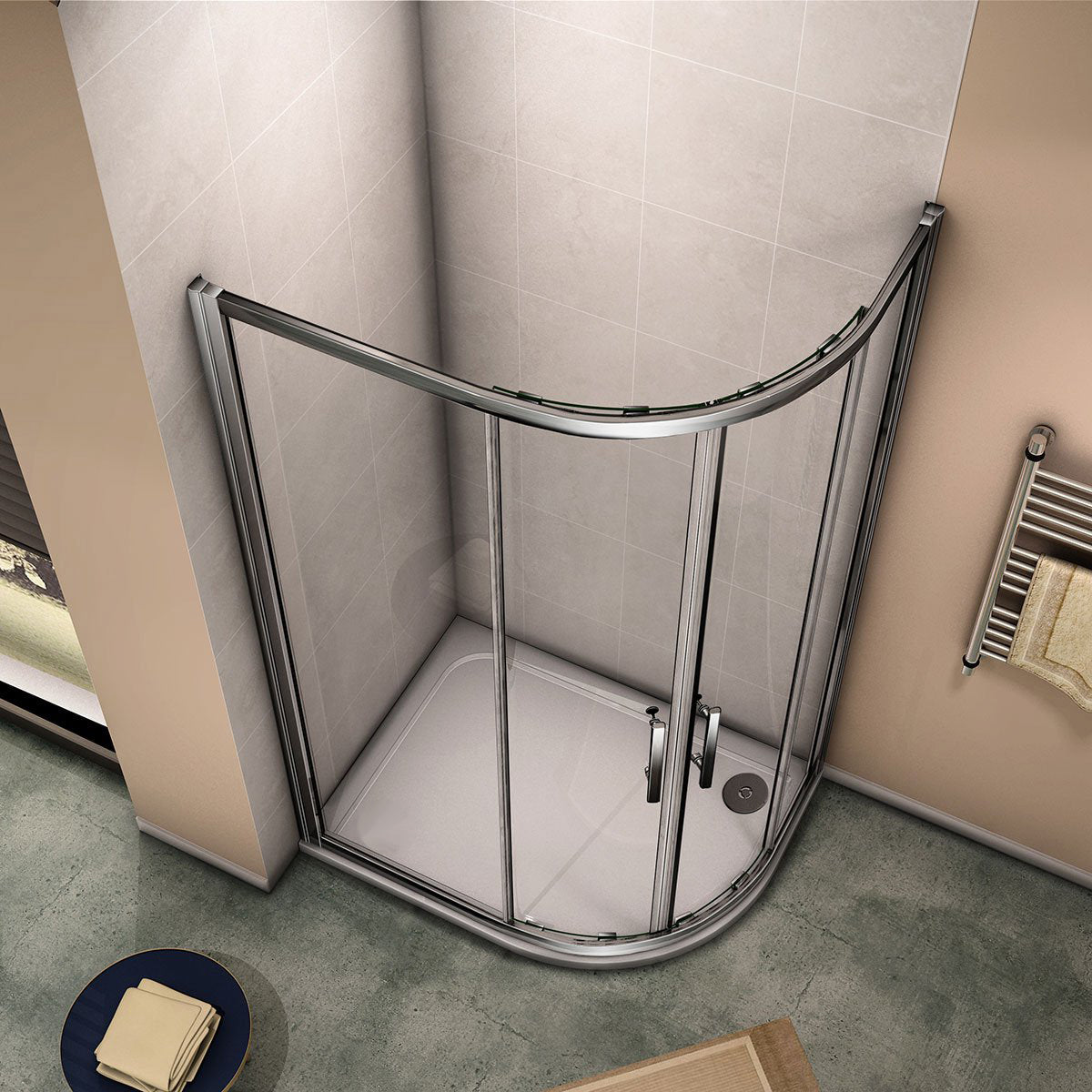 6mm easy clean glass quadrant shower enclosure, No tray,clearance