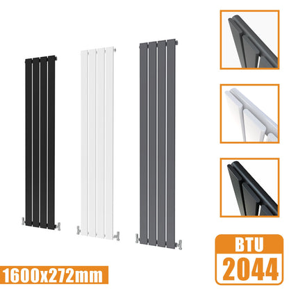 Designer Radiators,Vertical,Tall,Flat Panel,Single 1600x272mm AICA